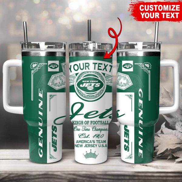 New York Jets NFL Kings Of Football Custom Stanley Quencher 30oz-40oz Stainless Steel Tumbler Hot And Cold Tumbler