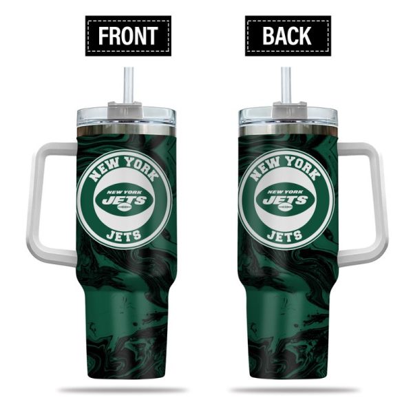 New York Jets NFL Custom Stanley Quencher 30oz-40oz Stainless Steel Tumbler Hot And Cold Tumbler