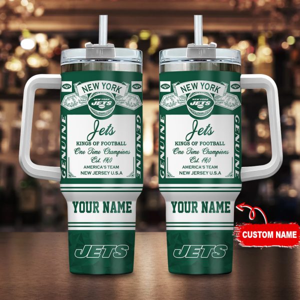 New York Jets NFL Custom Stanley Quencher 30oz-40oz Stainless Steel Tumbler Hot And Cold Tumbler