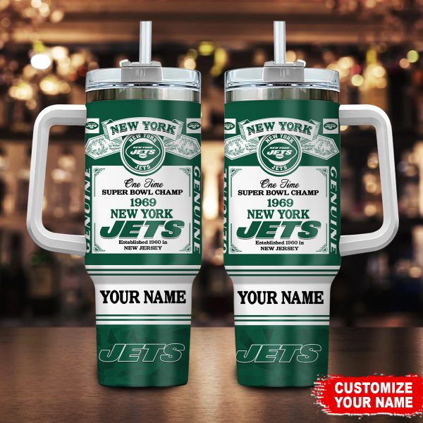 New York Jets NFL Super Bowl Champs Pride Custom Stanley Quencher 30oz-40oz Stainless Steel Tumbler Hot And Cold Tumbler