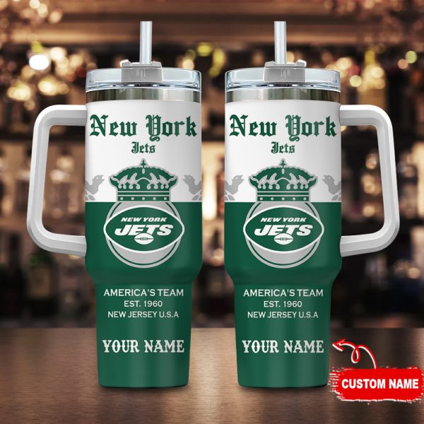 New York Jets NFL Corona Extra Custom Stanley Quencher 30oz-40oz Stainless Steel Tumbler Hot And Cold Tumbler