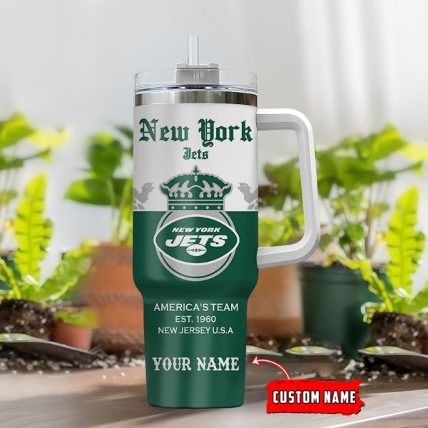 New York Jets NFL Corona Extra Custom Stanley Quencher 30oz-40oz Stainless Steel Tumbler Hot And Cold Tumbler - Image 2