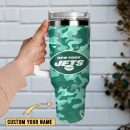 New York Jets Football NFL Sport Custom Stanley Quencher 30oz-40oz Stainless Steel Tumbler Hot And Cold Tumbler