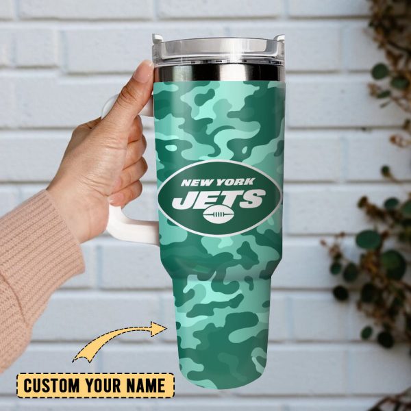 New York Jets Football NFL Sport Custom Stanley Quencher 30oz-40oz Stainless Steel Tumbler Hot And Cold Tumbler - Image 2