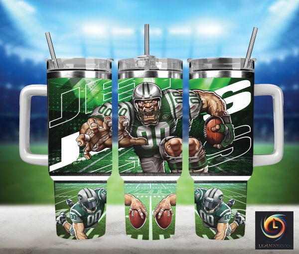 New York Jets NFL Mascot Custom Stanley Quencher 30oz-40oz Stainless Steel Tumbler Hot And Cold Tumbler