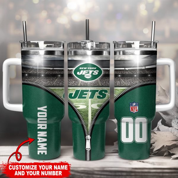 New York Jets NFL Custom Stanley Quencher 30oz-40oz Stainless Steel Tumbler Hot And Cold Tumbler