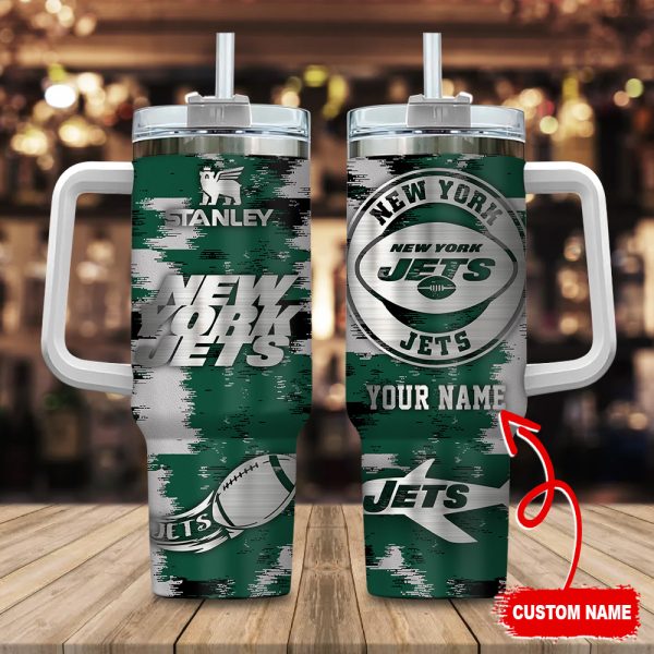 New York Jets NFL Custom Stanley Quencher 30oz-40oz Stainless Steel Tumbler Hot And Cold Tumbler