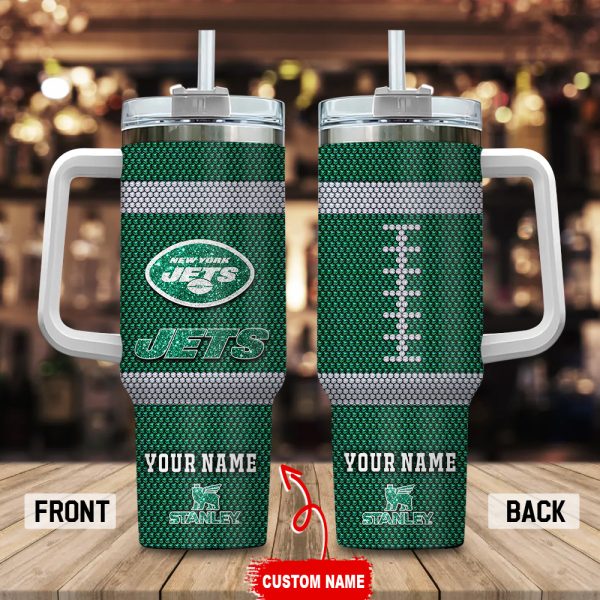 New York Jets NFL Crystal Custom Stanley Quencher 30oz-40oz Stainless Steel Tumbler Hot And Cold Tumbler