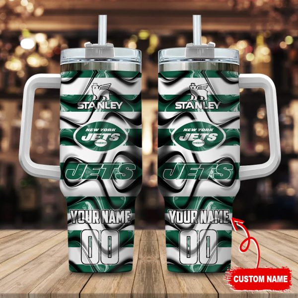 New York Jets NFL Custom Stanley Quencher 30oz-40oz Stainless Steel Tumbler Hot And Cold Tumbler