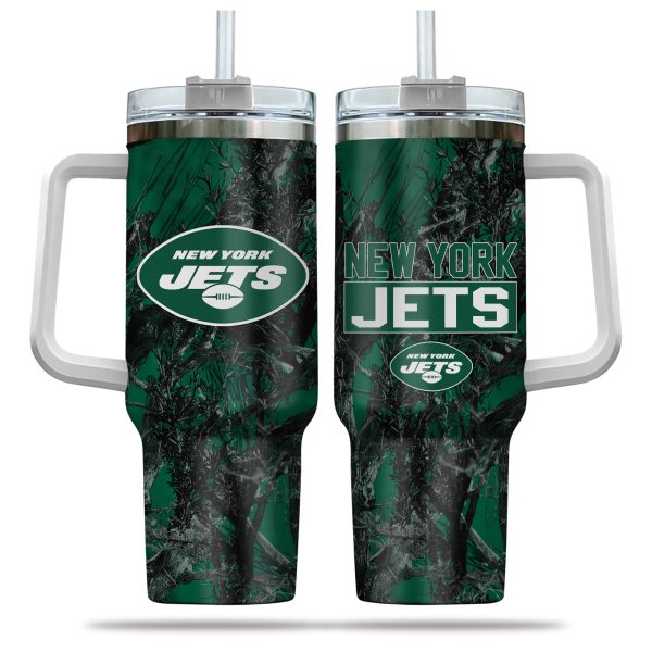 New York Jets NFL Hunting Custom Stanley Quencher 30oz-40oz Stainless Steel Tumbler Hot And Cold Tumbler