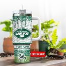 New York Jets NFL Glitter Custom Stanley Quencher 30oz-40oz Stainless Steel Tumbler Hot And Cold Tumbler