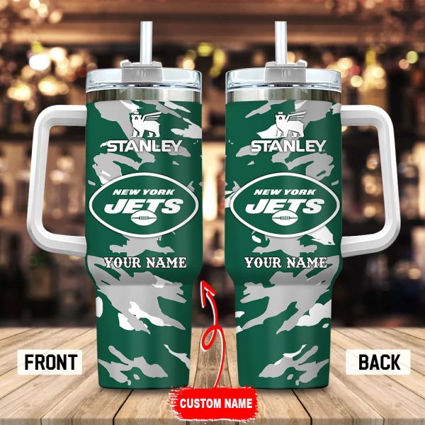 New York Jets NFL Custom Stanley Quencher 30oz-40oz Stainless Steel Tumbler Hot And Cold Tumbler