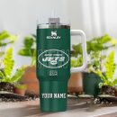 New York Jets NFL 3D Logo Custom Stanley Quencher 30oz-40oz Stainless Steel Tumbler Hot And Cold Tumbler