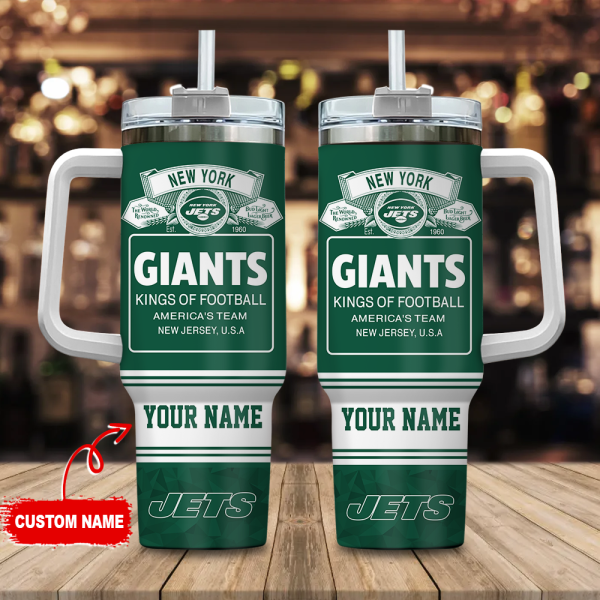 New York Jets NFL Bud Light Custom Stanley Quencher 30oz-40oz Stainless Steel Tumbler Hot And Cold Tumbler