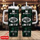 New York Jets NFL Camouflage Silver Logo Custom Stanley Quencher 30oz-40oz Stainless Steel Tumbler Hot And Cold Tumbler