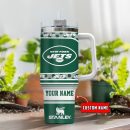 New York Jets NFL Custom Stanley Quencher 30oz-40oz Stainless Steel Tumbler Hot And Cold Tumbler