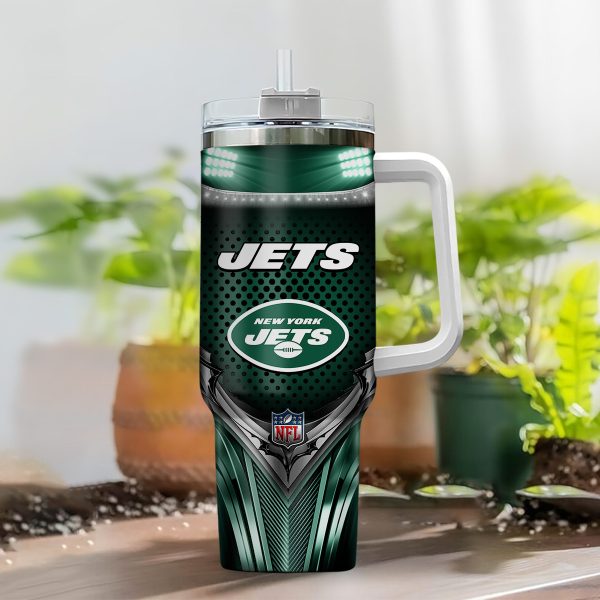New York Jets NFL Nutrition Facts Custom Stanley Quencher 30oz-40oz Stainless Steel Tumbler Hot And Cold Tumbler - Image 2