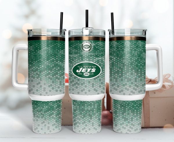 New York Jets NFL Custom Stanley Quencher 30oz-40oz Stainless Steel Tumbler Hot And Cold Tumbler