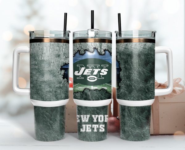 New York Jets NFL Custom Stanley Quencher 30oz-40oz Stainless Steel Tumbler Hot And Cold Tumbler