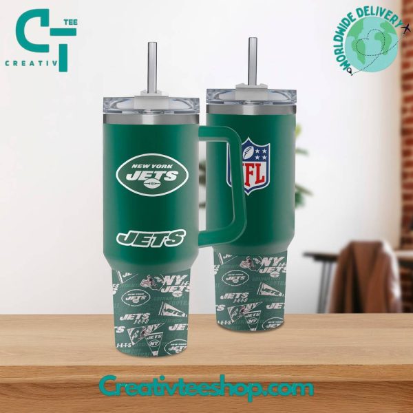 New York Jets NFL Custom Stanley Quencher 30oz-40oz Stainless Steel Tumbler Hot And Cold Tumbler