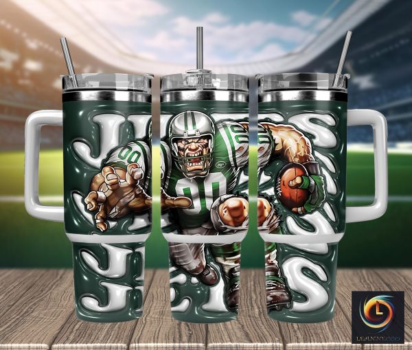 New York Jets NFL Mascot Custom Stanley Quencher 30oz-40oz Stainless Steel Tumbler Hot And Cold Tumbler