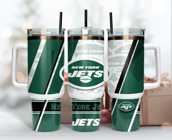 New York Jets NFL Custom Stanley Quencher 30oz-40oz Stainless Steel Tumbler Hot And Cold Tumbler