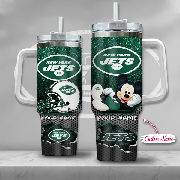 New York Jets NFL Custom Stanley Quencher 30oz-40oz Stainless Steel Tumbler Hot And Cold Tumbler