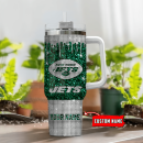 New York Jets NFL Custom Stanley Quencher 30oz-40oz Stainless Steel Tumbler Hot And Cold Tumbler