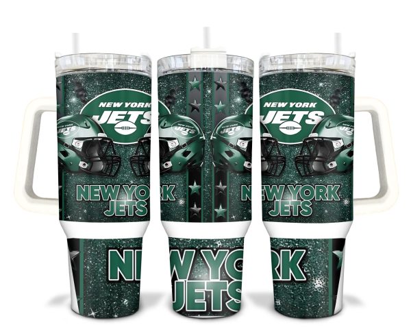 New York Jets NFL Custom Stanley Quencher 30oz-40oz Stainless Steel Tumbler Hot And Cold Tumbler