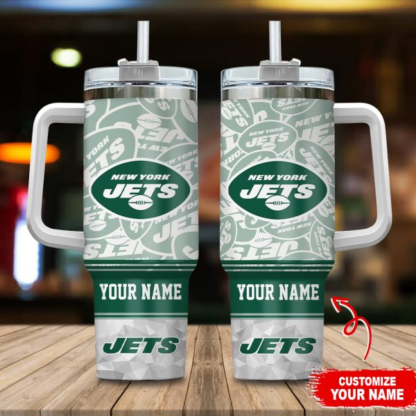 New York Jets NFL Custom Stanley Quencher 30oz-40oz Stainless Steel Tumbler Hot And Cold Tumbler