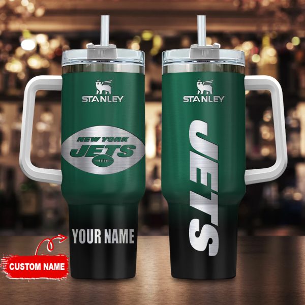 New York Jets NFL Custom Stanley Quencher 30oz-40oz Stainless Steel Tumbler Hot And Cold Tumbler