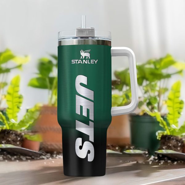 New York Jets NFL Custom Stanley Quencher 30oz-40oz Stainless Steel Tumbler Hot And Cold Tumbler - Image 2