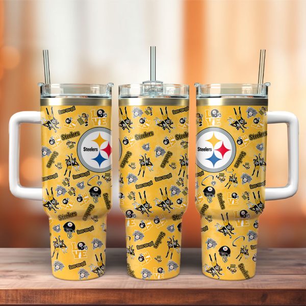 Pittsburgh Steelers NFL Custom Stanley Quencher 30oz-40oz Stainless Steel Tumbler Hot And Cold Tumbler