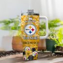 Pittsburgh Steelers NFL Tropical Floral Custom Stanley Quencher 30oz-40oz Stainless Steel