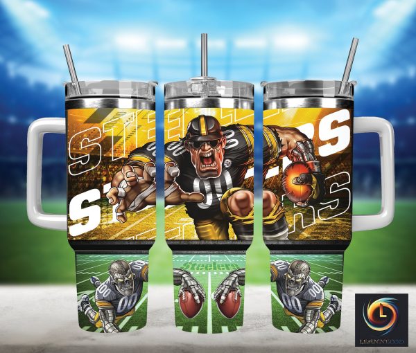 Pittsburgh Steelers NFL Mascot Custom Stanley Quencher 30oz-40oz Stainless Steel Tumbler Hot And Cold Tumbler