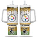 Pittsburgh Steelers NFL Glitter Custom Stanley Quencher 30oz-40oz Stainless Steel Tumbler Hot And Cold Tumbler