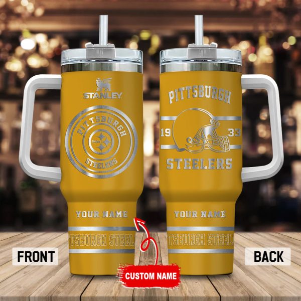 Pittsburgh Steelers NFL Custom Stanley Quencher 30oz-40oz Stainless Steel Tumbler Hot And Cold Tumbler