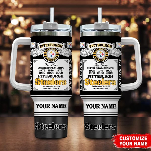 Pittsburgh Steelers NFL Super Bowl Champs Pride Custom Stanley Quencher 30oz-40oz Stainless Steel Tumbler Hot And Cold Tumbler