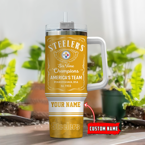 Pittsburgh Steelers NFL Custom Stanley Quencher 30oz-40oz Stainless Steel Tumbler Hot And Cold Tumbler - Image 2