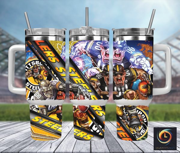 Pittsburgh Steelers NFL Mascot Custom Stanley Quencher 30oz-40oz Stainless Steel Tumbler Hot And Cold Tumbler