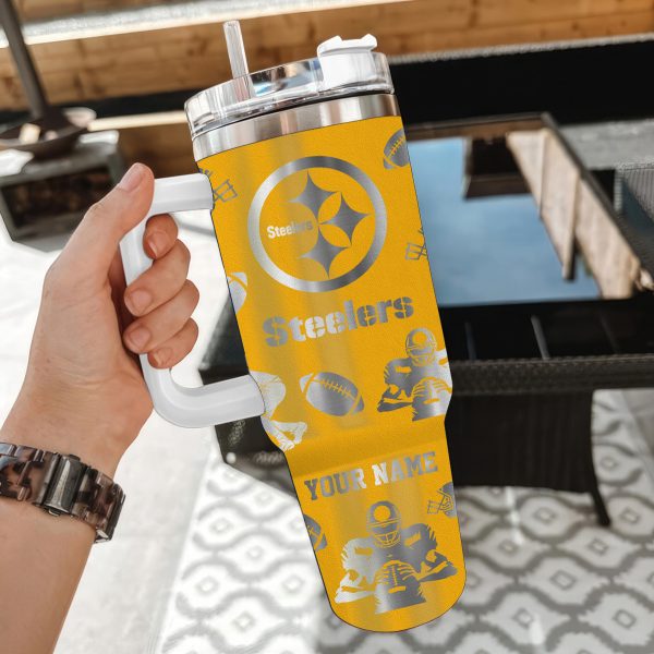 Pittsburgh Steelers NFL Custom Stanley Quencher 30oz-40oz Stainless Steel Tumbler Hot And Cold Tumbler - Image 2