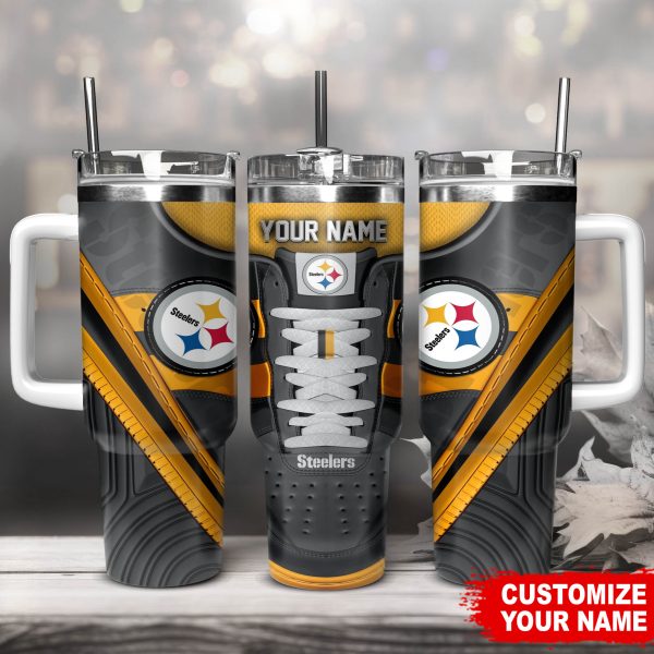 Pittsburgh Steelers NFL Sneaker Custom Stanley Quencher 30oz-40oz Stainless Steel Tumbler Hot And Cold Tumbler