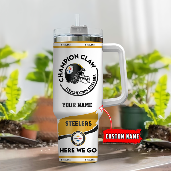 Pittsburgh Steelers NFL Champion Claw Custom Stanley Quencher 30oz-40oz Stainless Steel Tumbler Hot And Cold Tumbler - Image 2