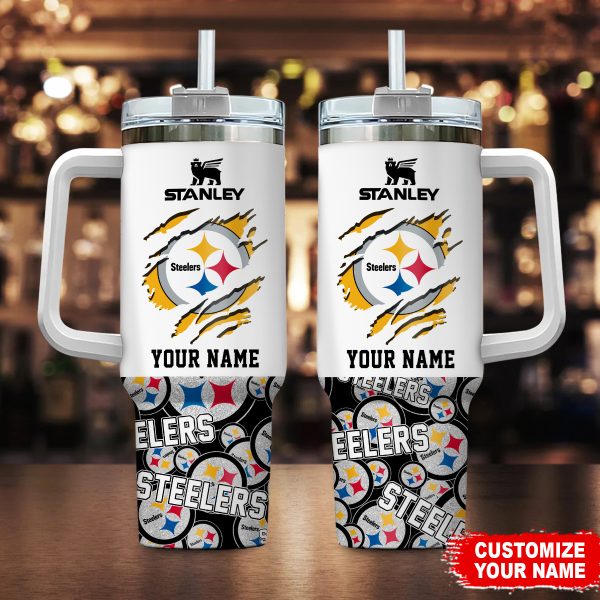 Pittsburgh Steelers NFL Custom Stanley Quencher 30oz-40oz Stainless Steel Tumbler Hot And Cold Tumbler