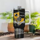 Pittsburgh Steelers NFL Silver Logo Custom Stanley Quencher 30oz-40oz Stainless Steel Tumbler Hot And Cold Tumbler