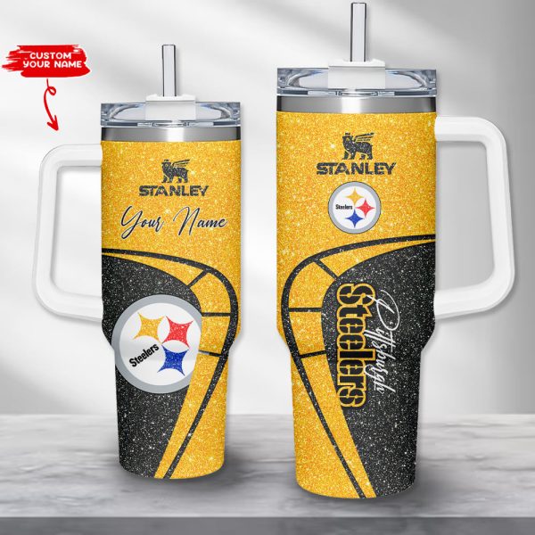 Pittsburgh Steelers NFL Custom Stanley Quencher 30oz-40oz Stainless Steel Tumbler Hot And Cold Tumbler
