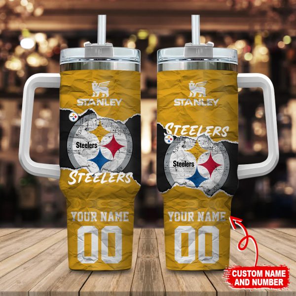 Pittsburgh Steelers NFL Custom Stanley Quencher 30oz-40oz Stainless Steel Tumbler Hot And Cold Tumbler