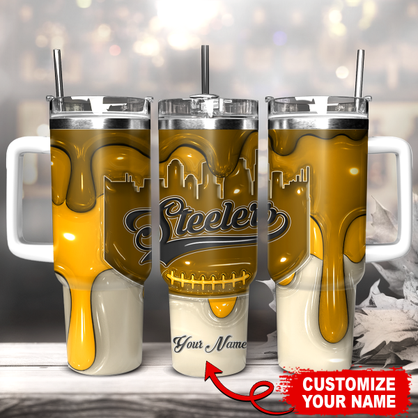 Pittsburgh Steelers NFL Custom Stanley Quencher 30oz-40oz Stainless Steel Tumbler Hot And Cold Tumbler