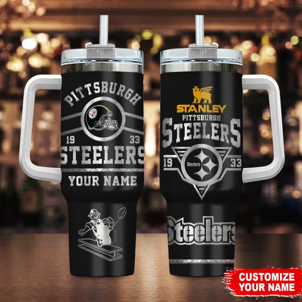 Pittsburgh Steelers NFL Custom Stanley Quencher 30oz-40oz Stainless Steel Tumbler Hot And Cold Tumbler