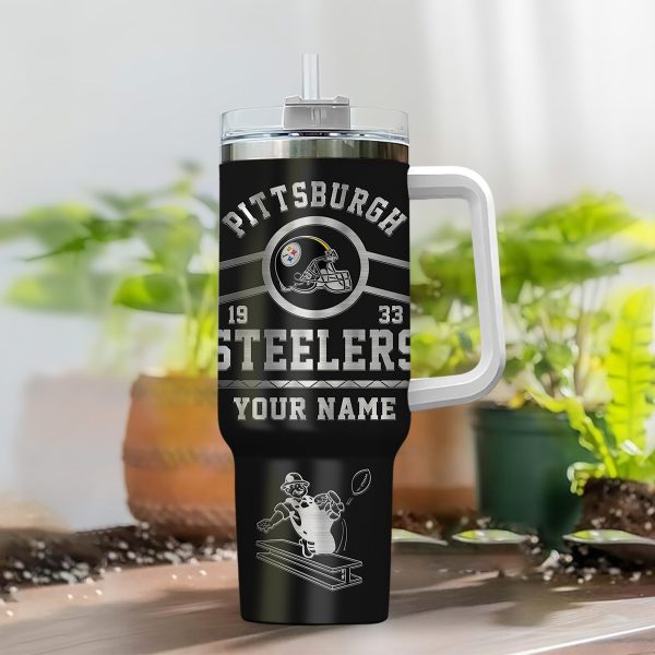 Pittsburgh Steelers NFL Custom Stanley Quencher 30oz-40oz Stainless Steel Tumbler Hot And Cold Tumbler - Image 2